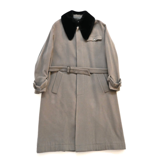 1990s claude montana fur docking wool coat 50