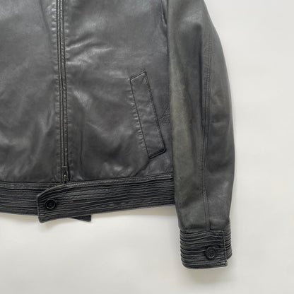 2007aw emporio armani piping leather jacket 52