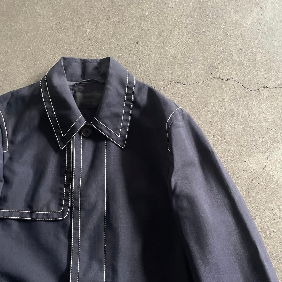 2015ss prada stitch cotton trench coat