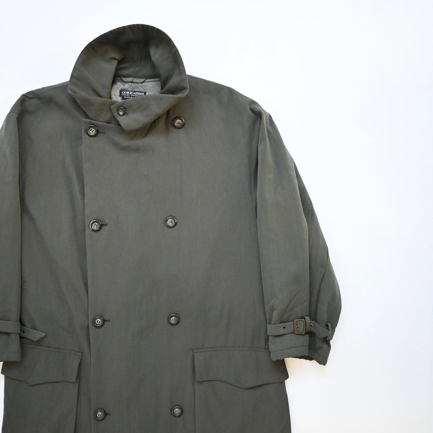 1990s giorgio armani wool double long coat 50