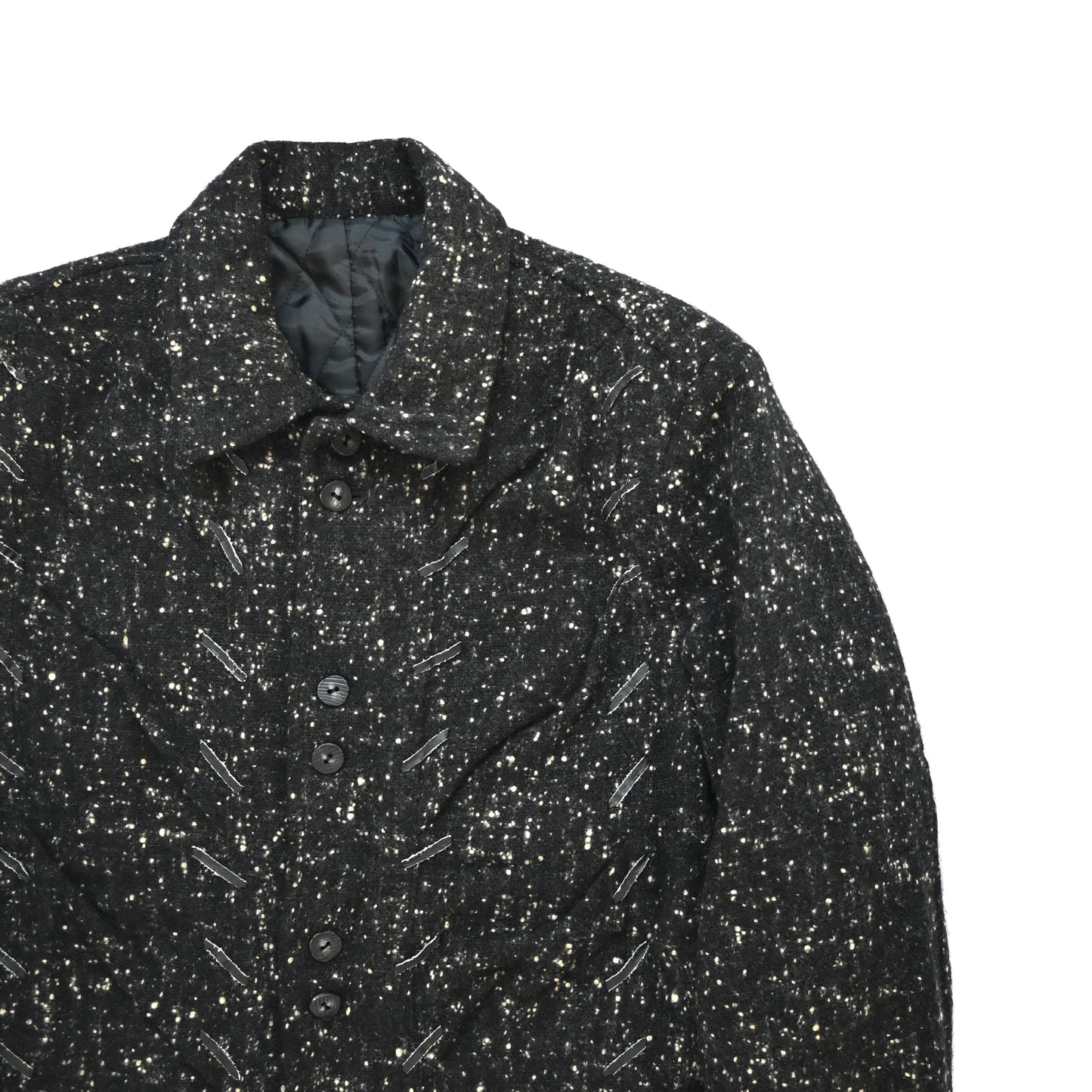 1980s arrston volaju tweed wool double button jacket M