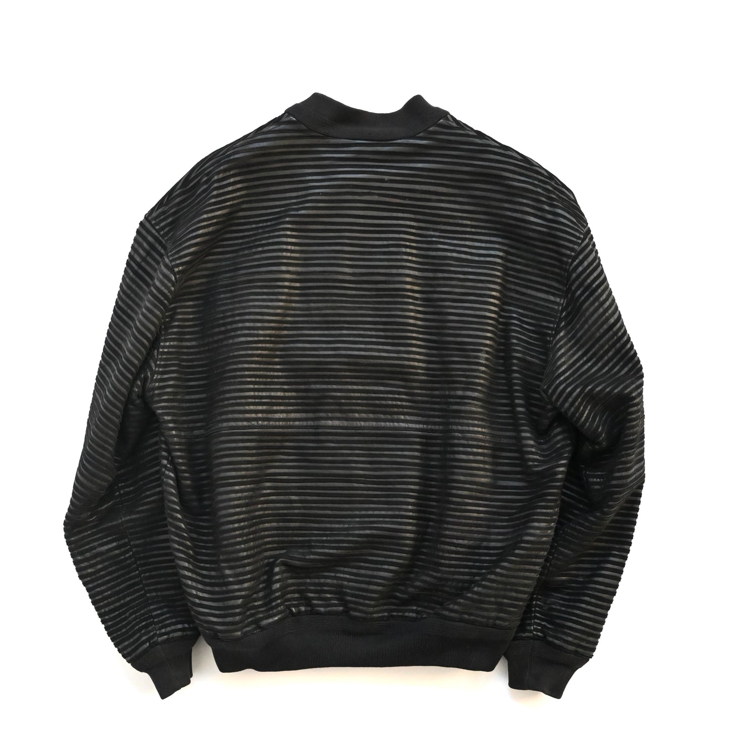 1990s gianfranco ferre stripe piping leather bomber jacket 50