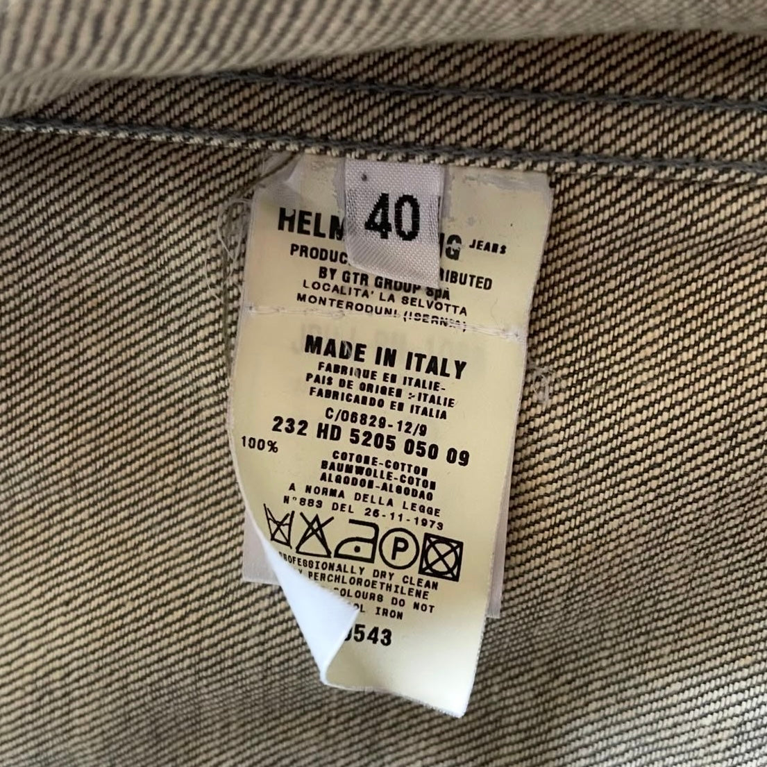 2000s helmut lang grey denim jacket 40