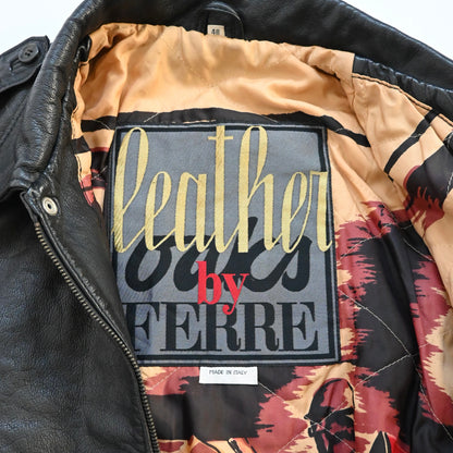 1990s gianfranco ferre cow leather jacket 48