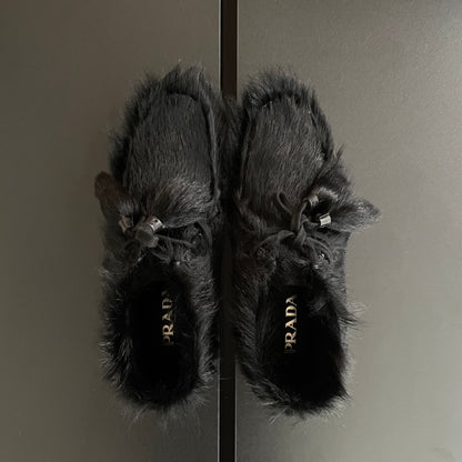 2017aw prada fur Moccasin shoes 7