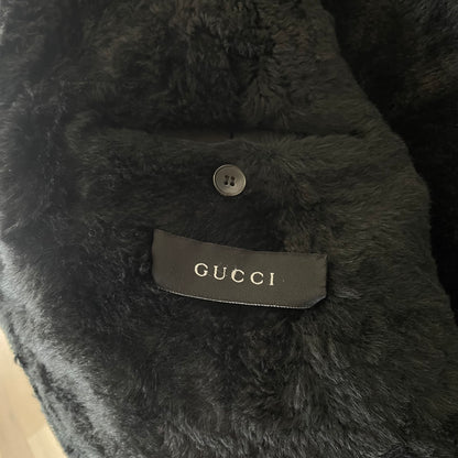 2000s gucci fur docking cow leather jacket 46 by Tom ford