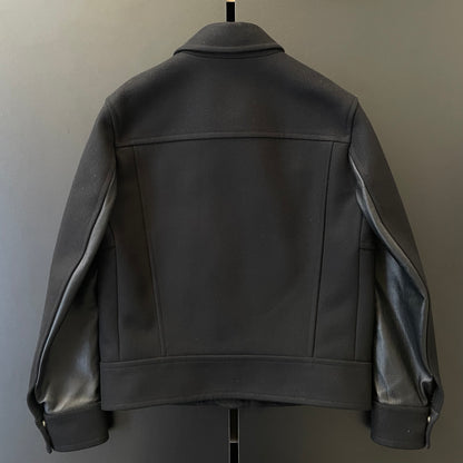 2013aw gucci leather docking wool blouson 50