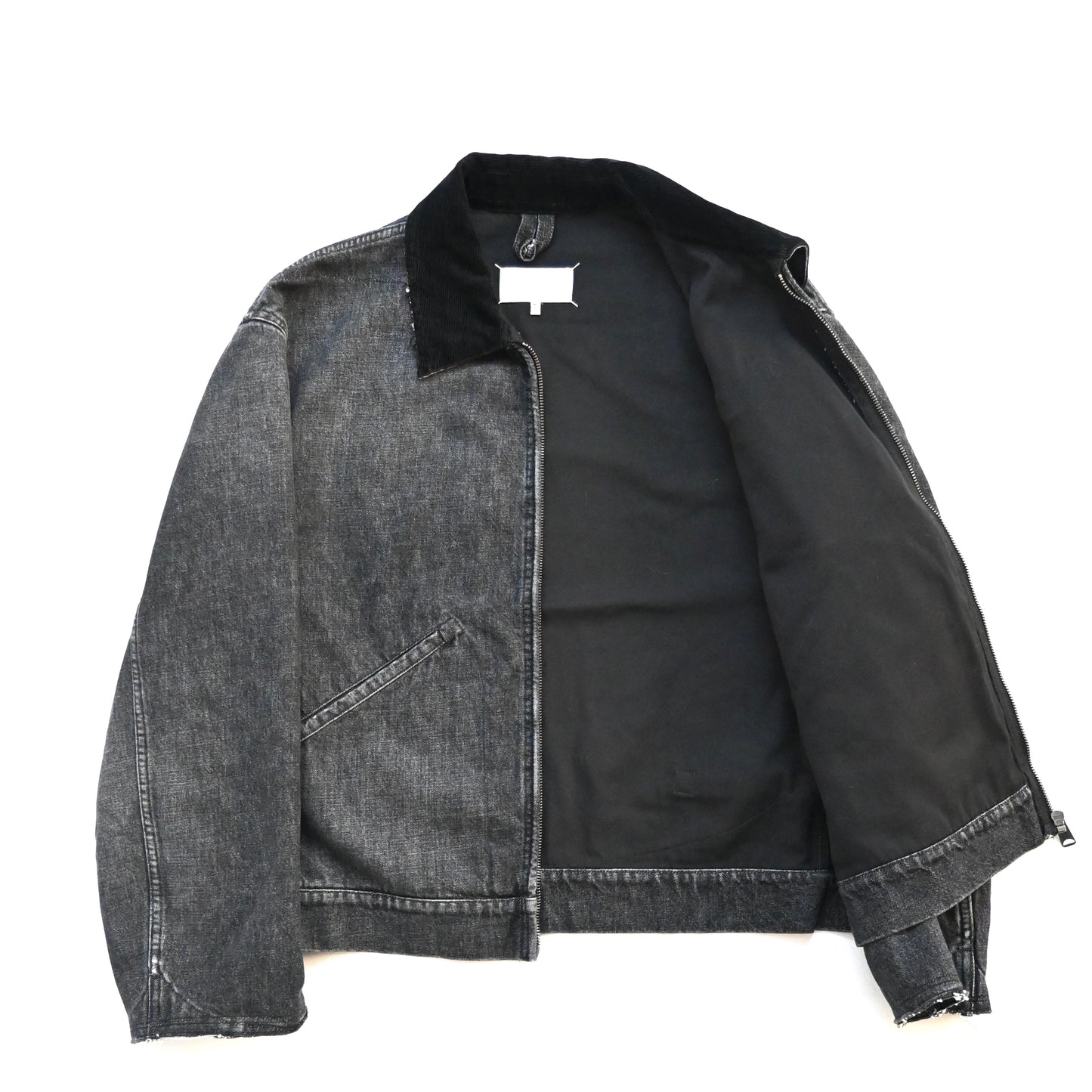 2025ss martin margiela destroyed collar washed denim jacket 50
