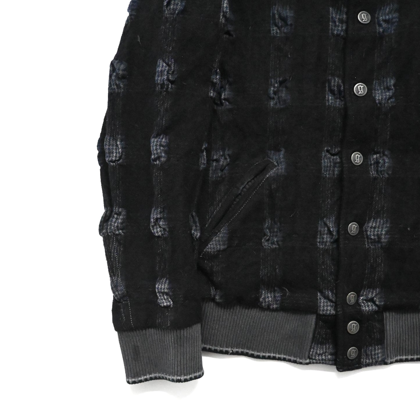 2006ss john galliano check pattern wool ma-1 jacket 48