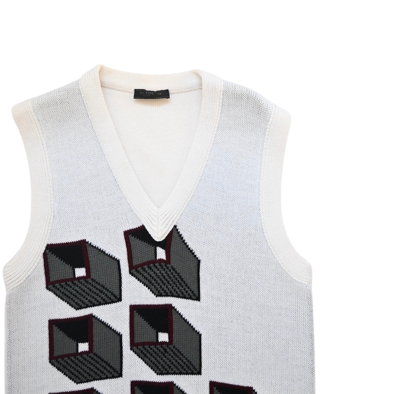 2020aw prada kint virgin wool vest 48