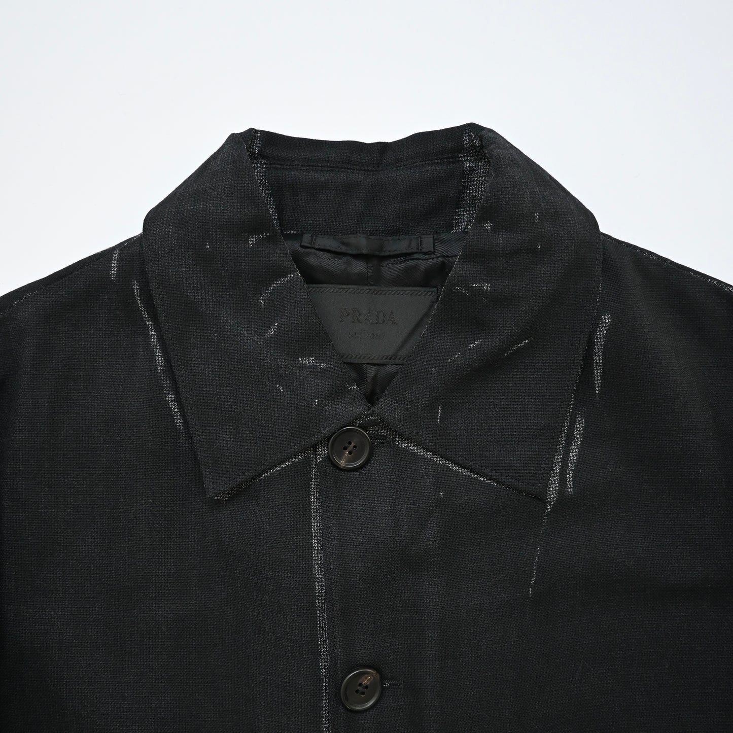 2018aw prada paint virgin wool long coat 48