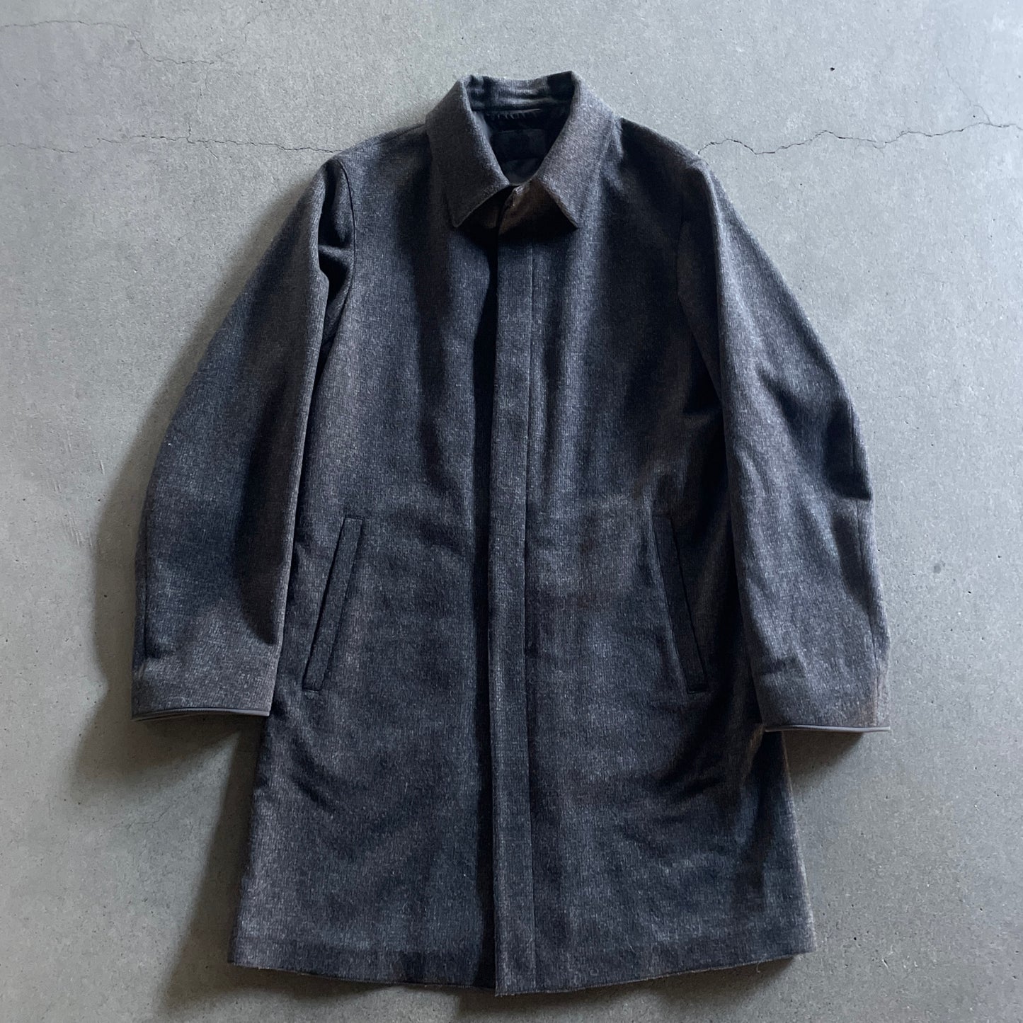 2009aw prada tiered leather wool coat