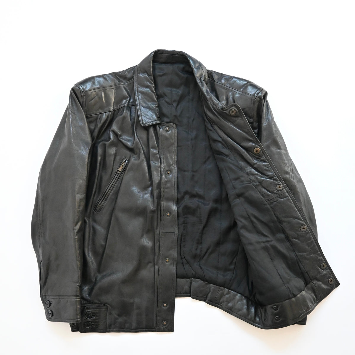 1991aw giorgio armani leather bomber jacket M