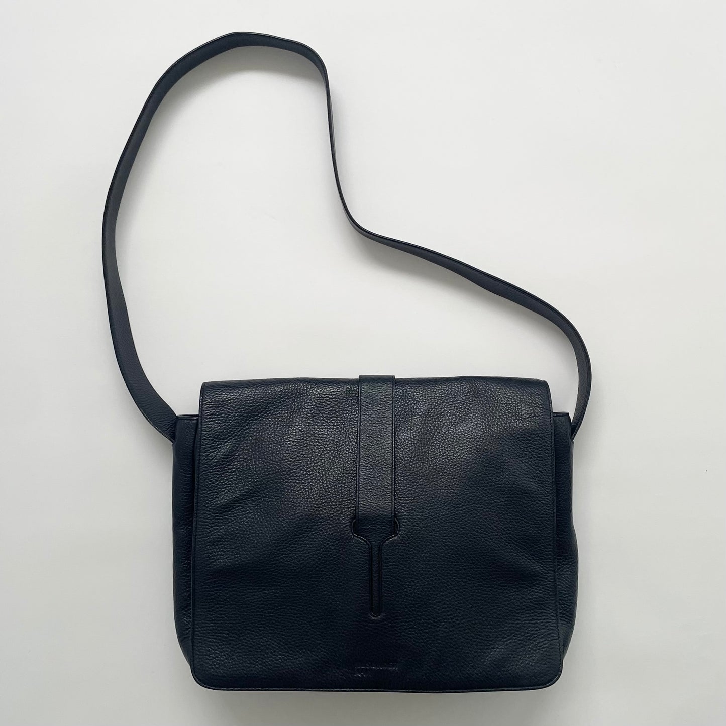 2000s jil sander leather messenger shoulder bag