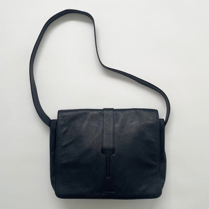 2000s jil sander leather messenger shoulder bag