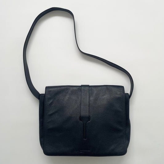 2000s jil sander leather messenger shoulder bag