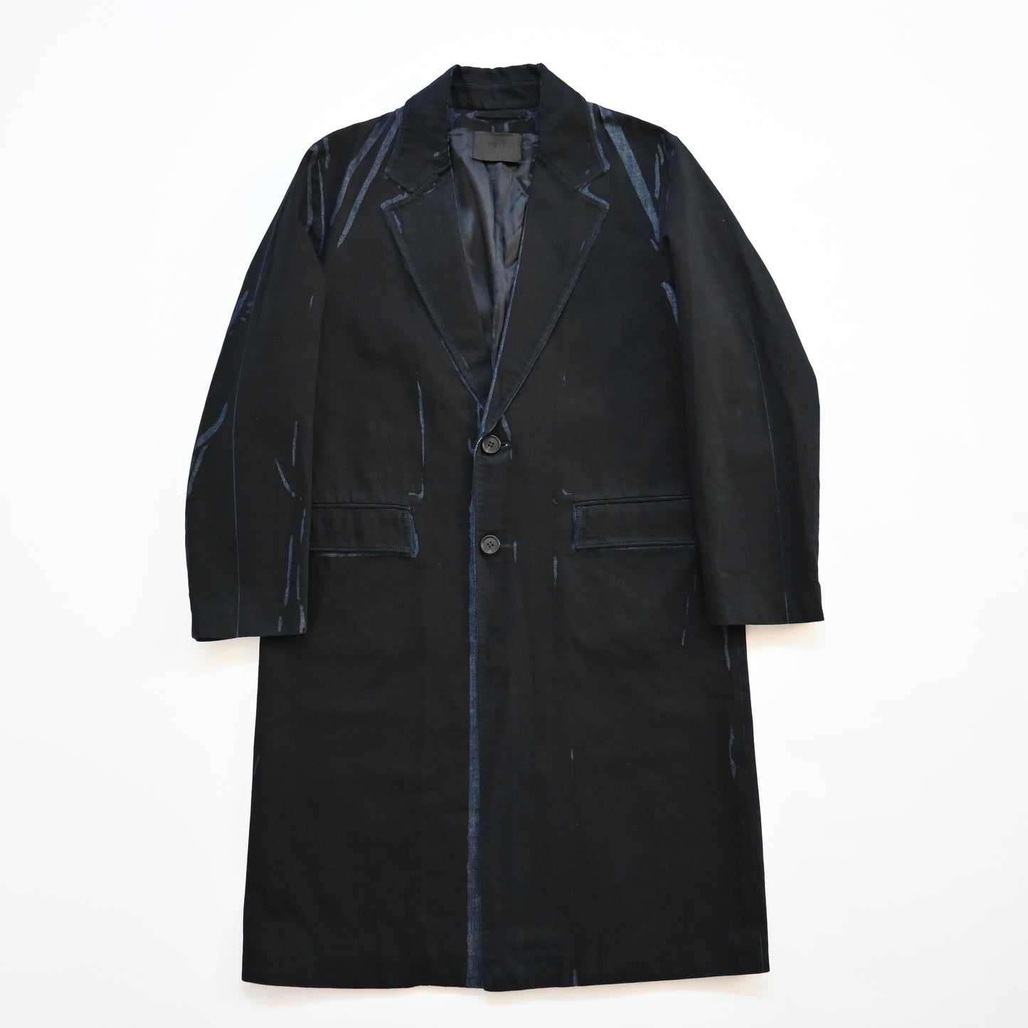 2018aw prada paint denim chester coat 48