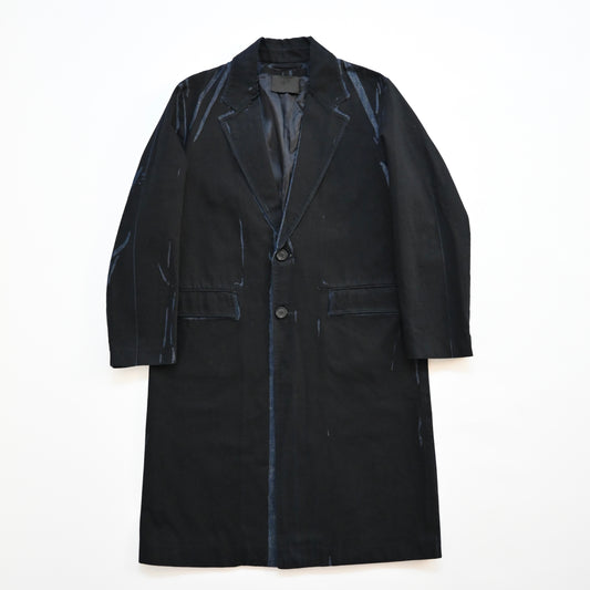 2018aw prada paint denim chester coat 48