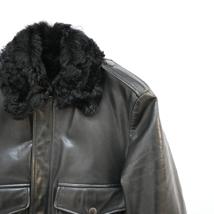 2000s gucci fur docking cow leather jacket 46 by Tom ford