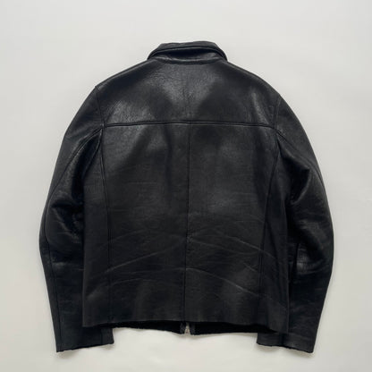 2000s prada leather mouton jacket 50