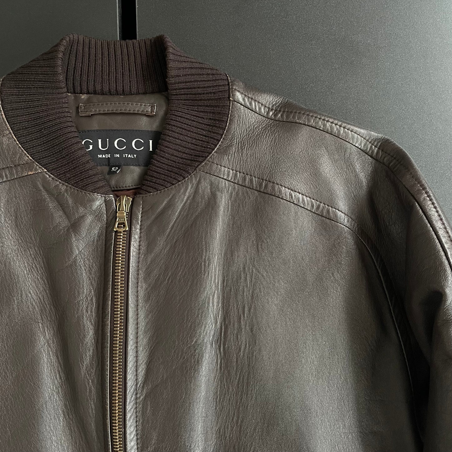 2000s gucci leather bomber jacket 52 by Tom ford