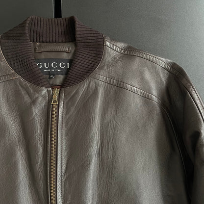2000s gucci leather bomber jacket 52 by Tom ford