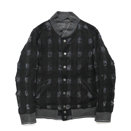 2006ss john galliano check pattern wool ma-1 jacket 48