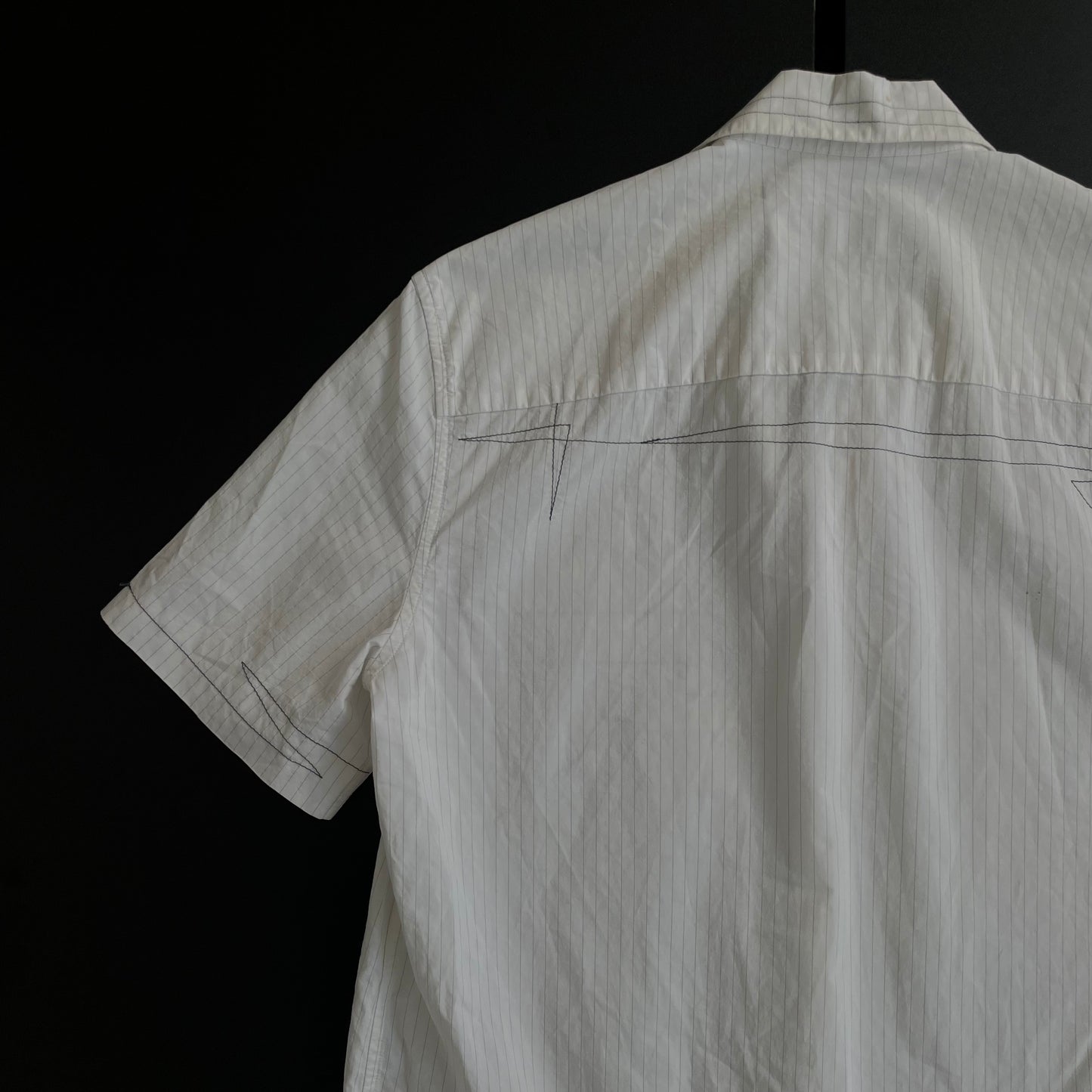 2000s hussein chalayan stripe stitch shirt 48
