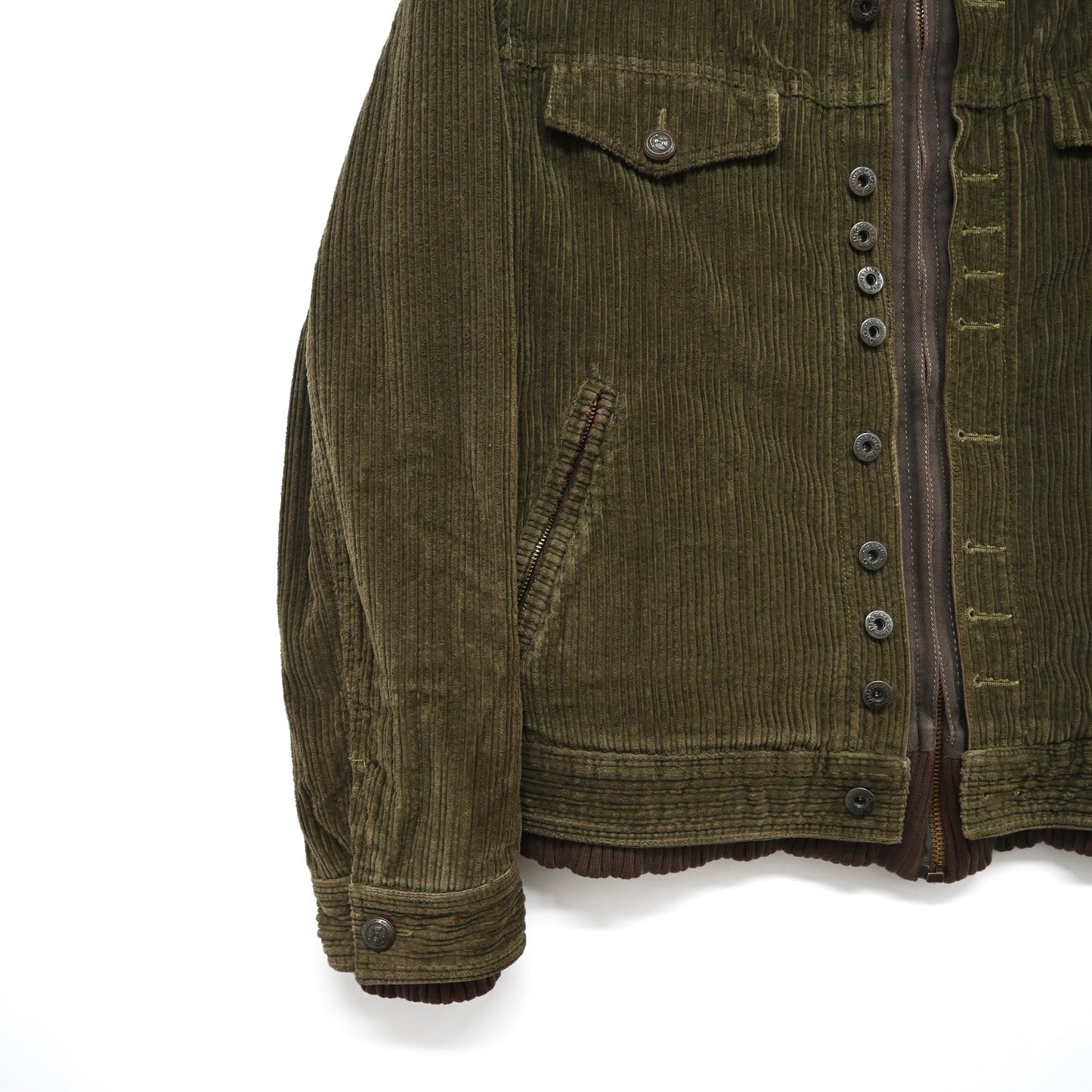 2000s dolce&gabbana corduroy layered jacket 54