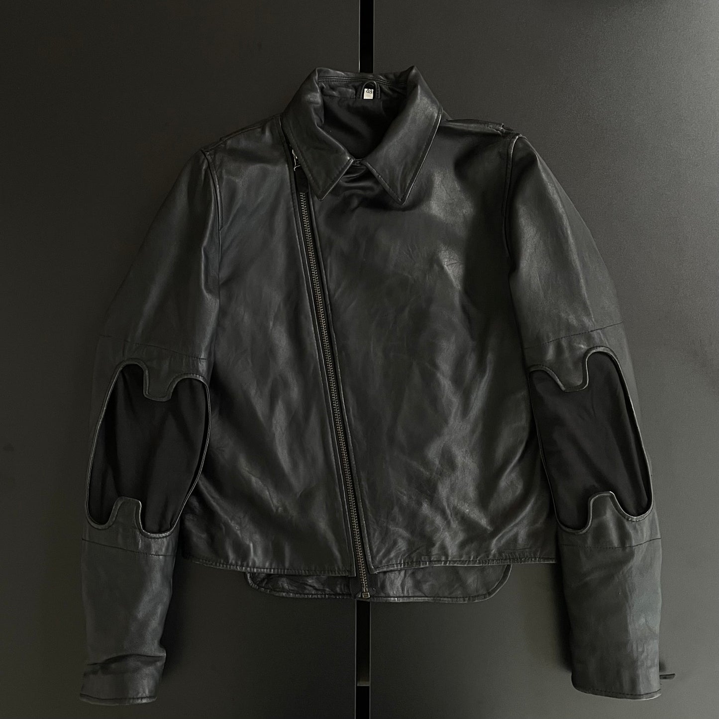 2004ss helmut lang dragonfly cutout leather jacket 48