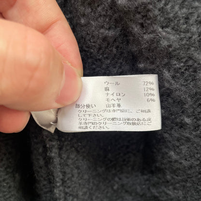 2015aw bottega veneta leather docking wool cardigan 52