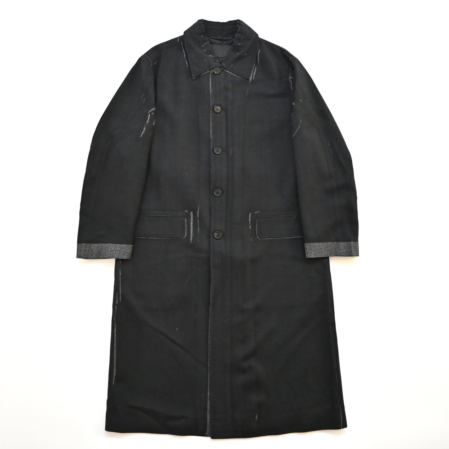 2018aw prada paint virgin wool long coat 48