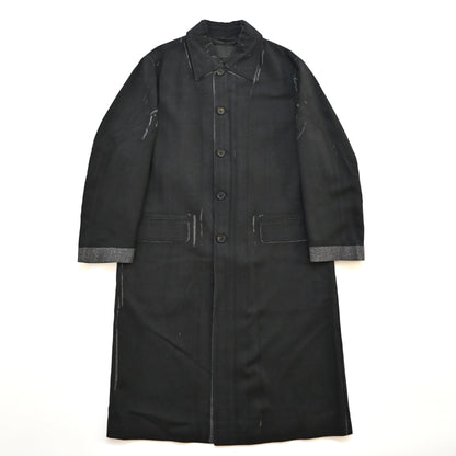 2018aw prada paint virgin wool long coat 48