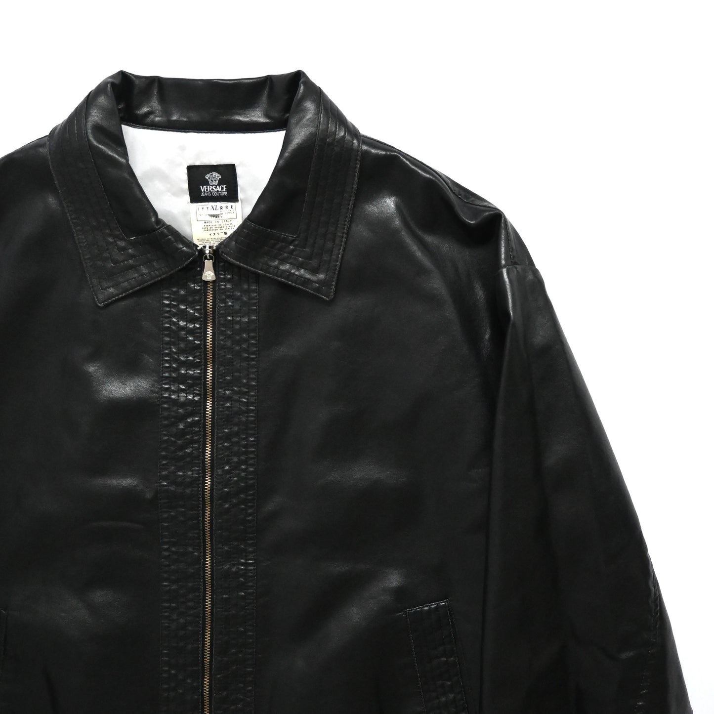 1990s versace kint docking fake leather jacket XL