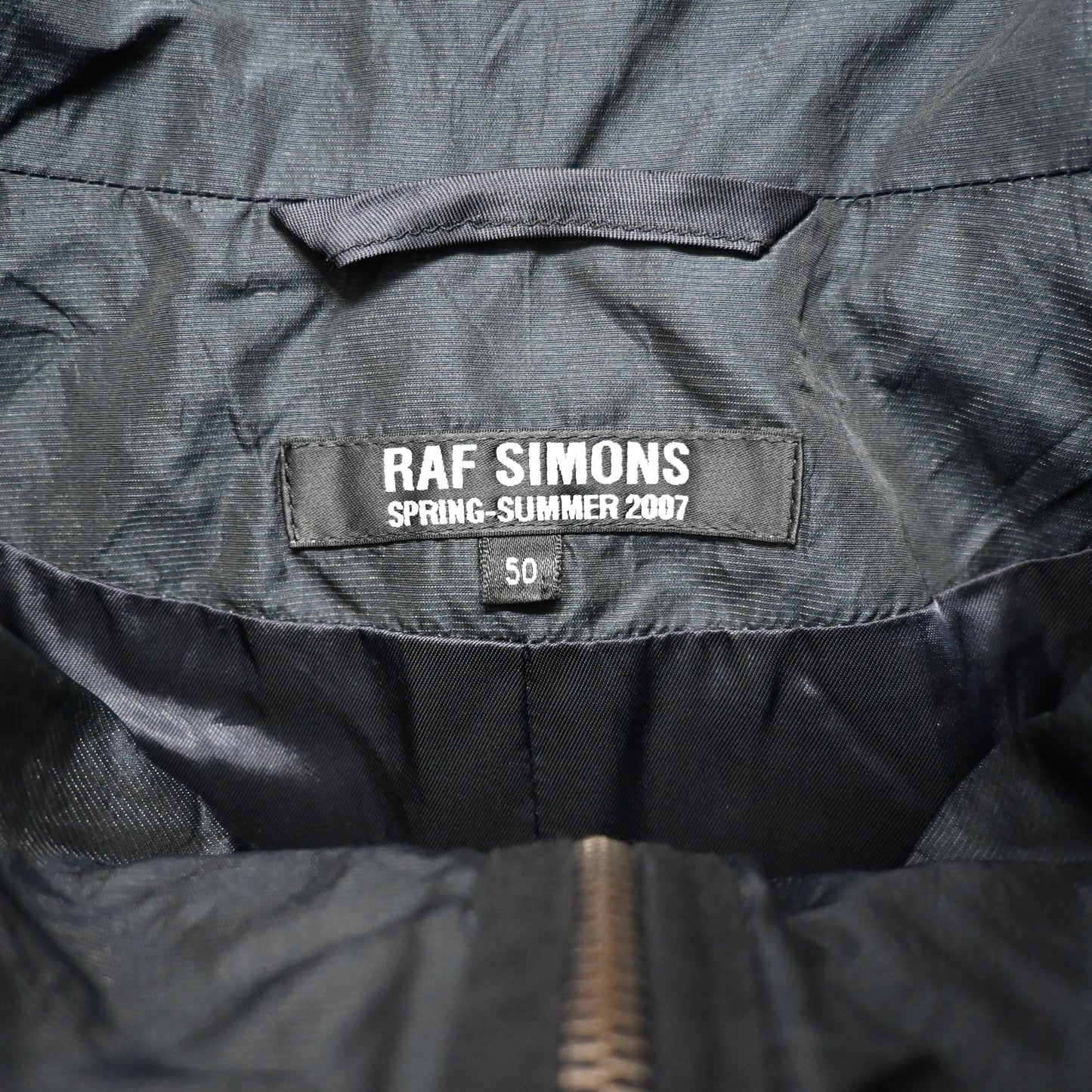 2007ss raf simons layered exposed lining zip up long coat 50