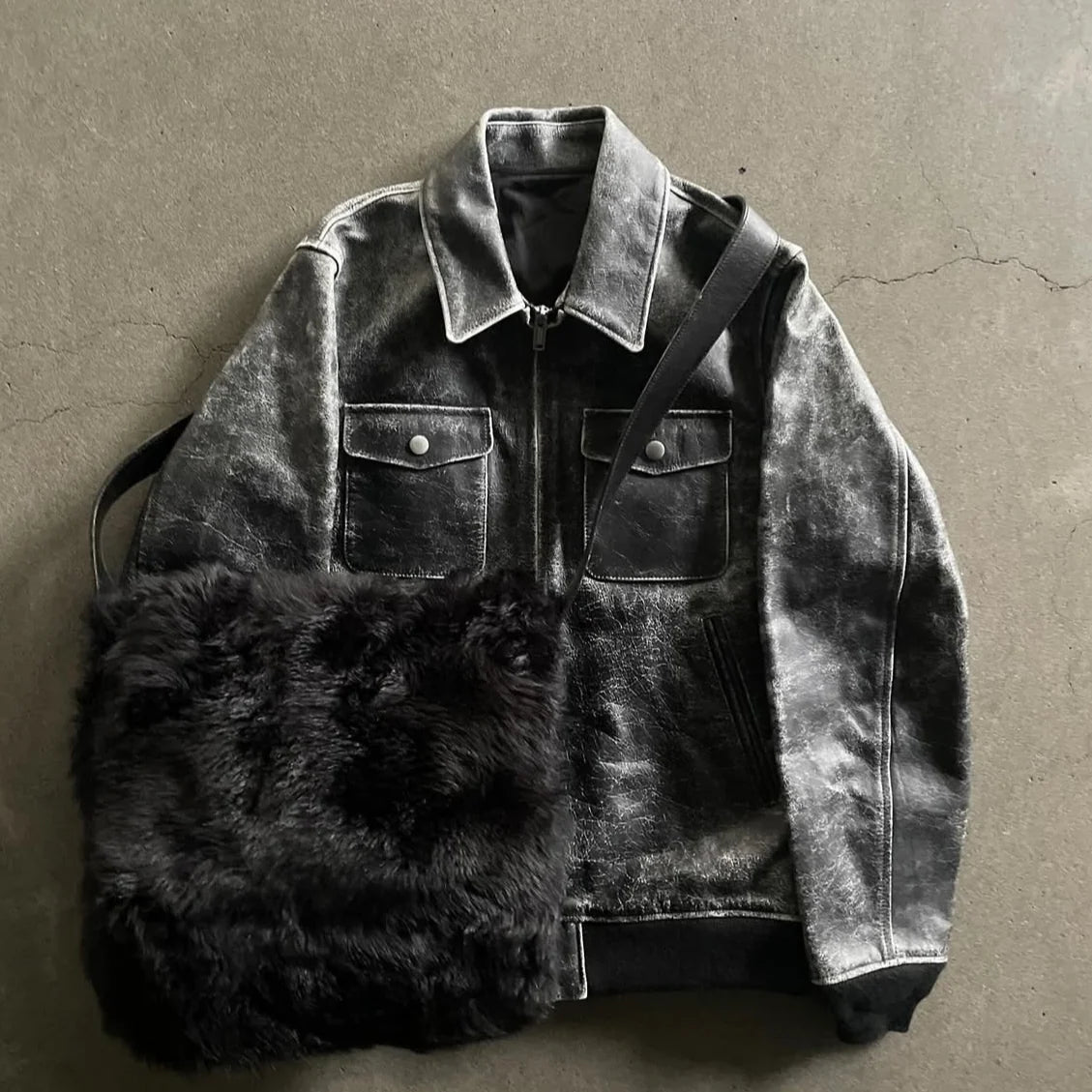 1996ss gucci black fur shoulder bag by tom ford
