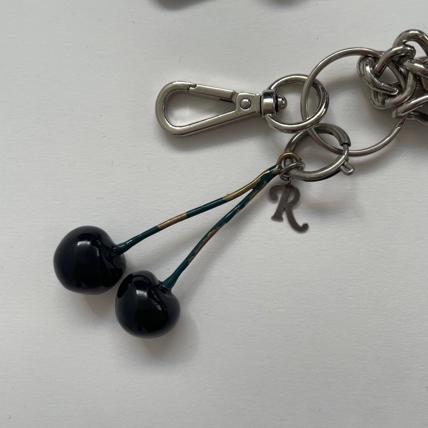 2019aw raf simons twisted black cherry wallet chain