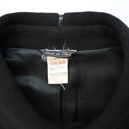 1990s versace wool  leather piping coat 52