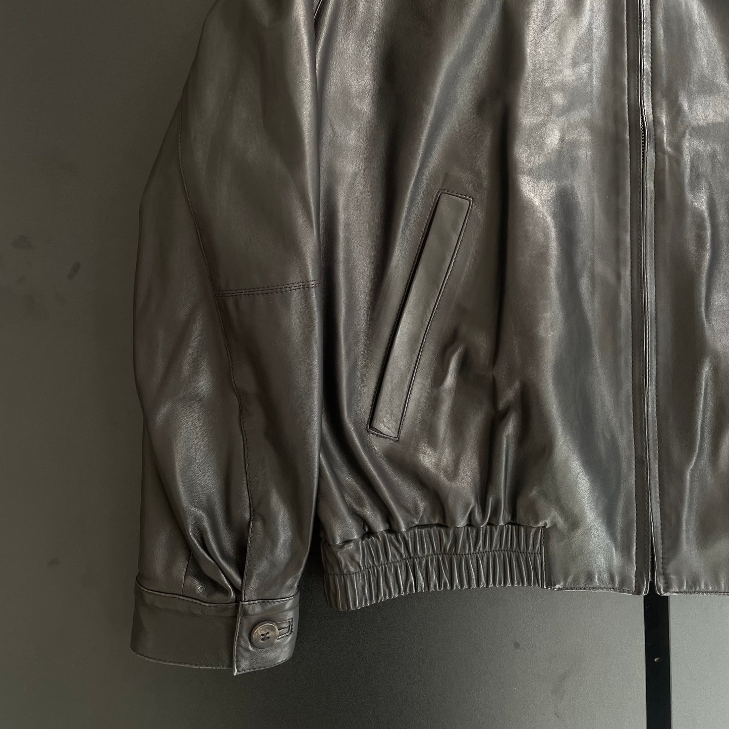 1990s salvatore ferragamo lamb leather jacket 50