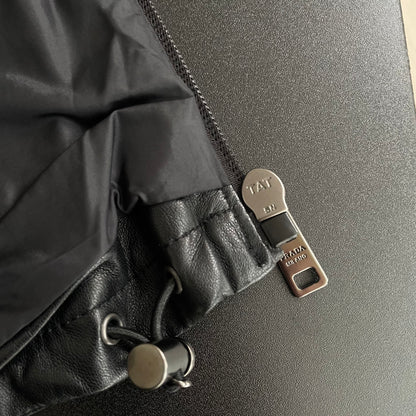 2017aw prada leather docking kint hoodie 52