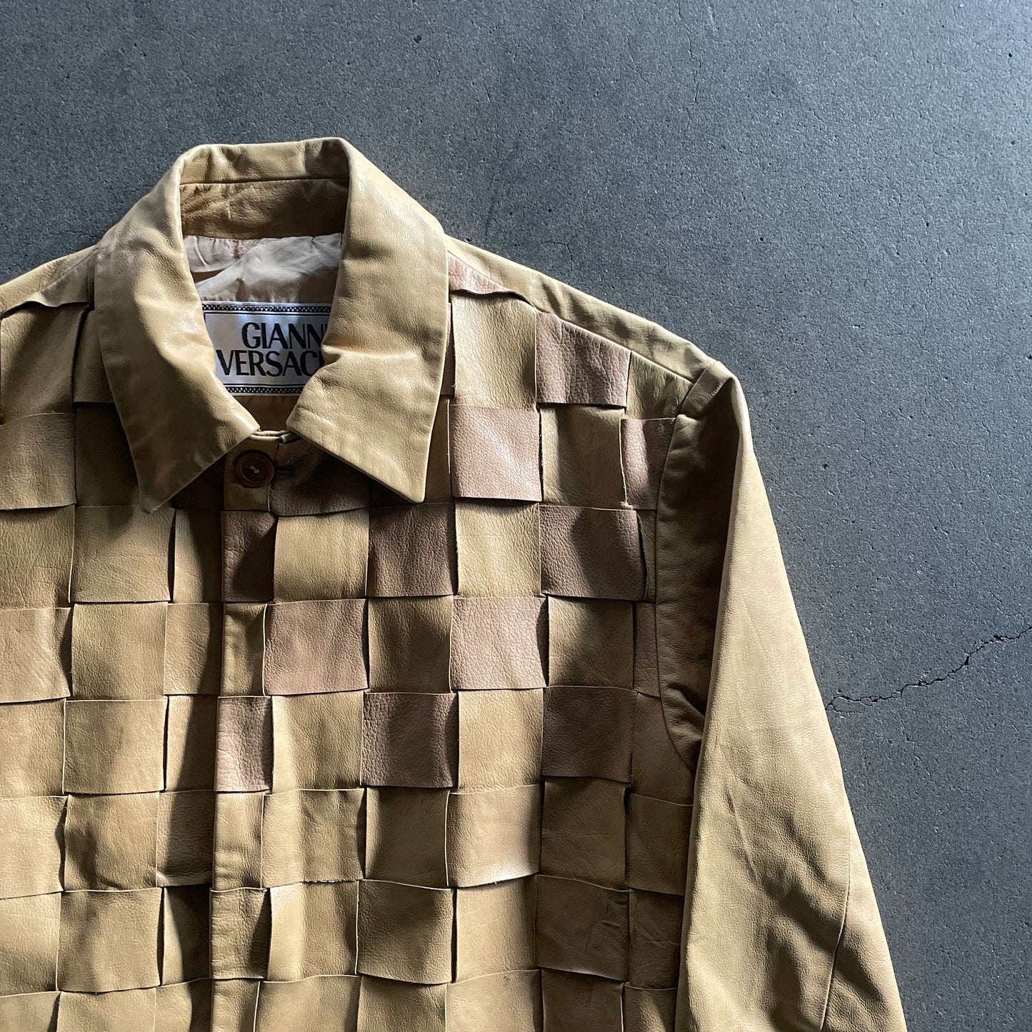 1990s versace Intrecciato leather jacket
48 by ruffo leather