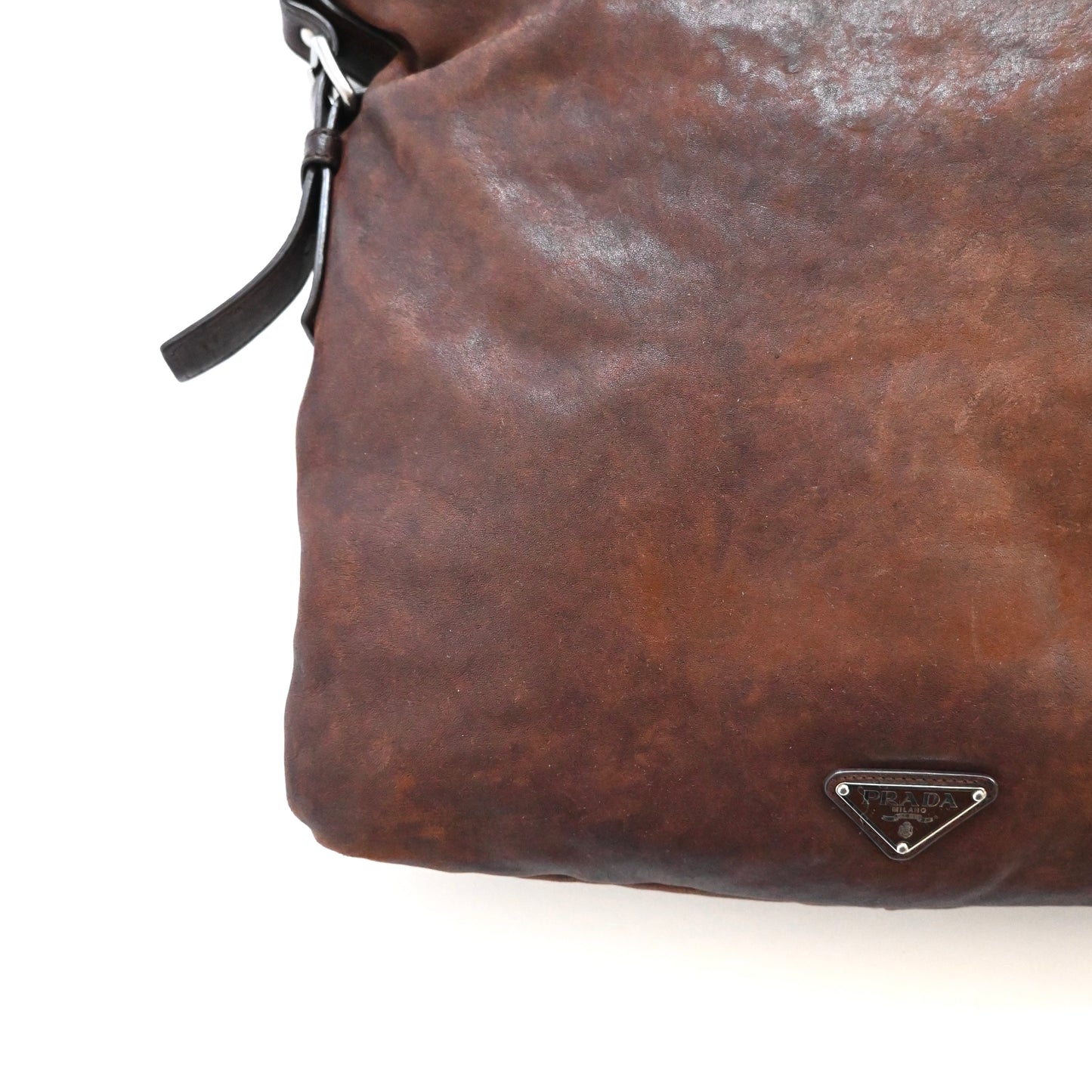 1990s prada cow leather shoulder bag