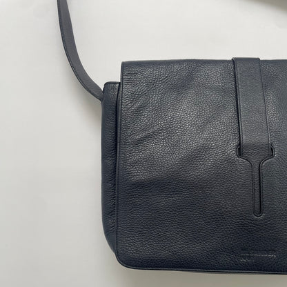 2000s jil sander leather messenger shoulder bag