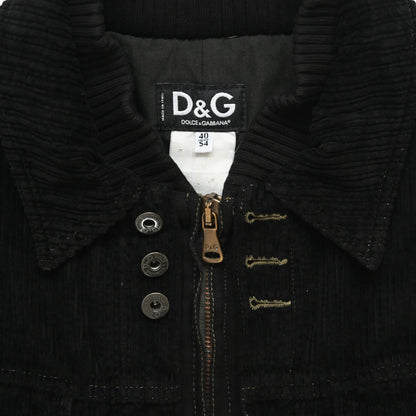 2000s dolce&gabbana corduroy layered jacket 54