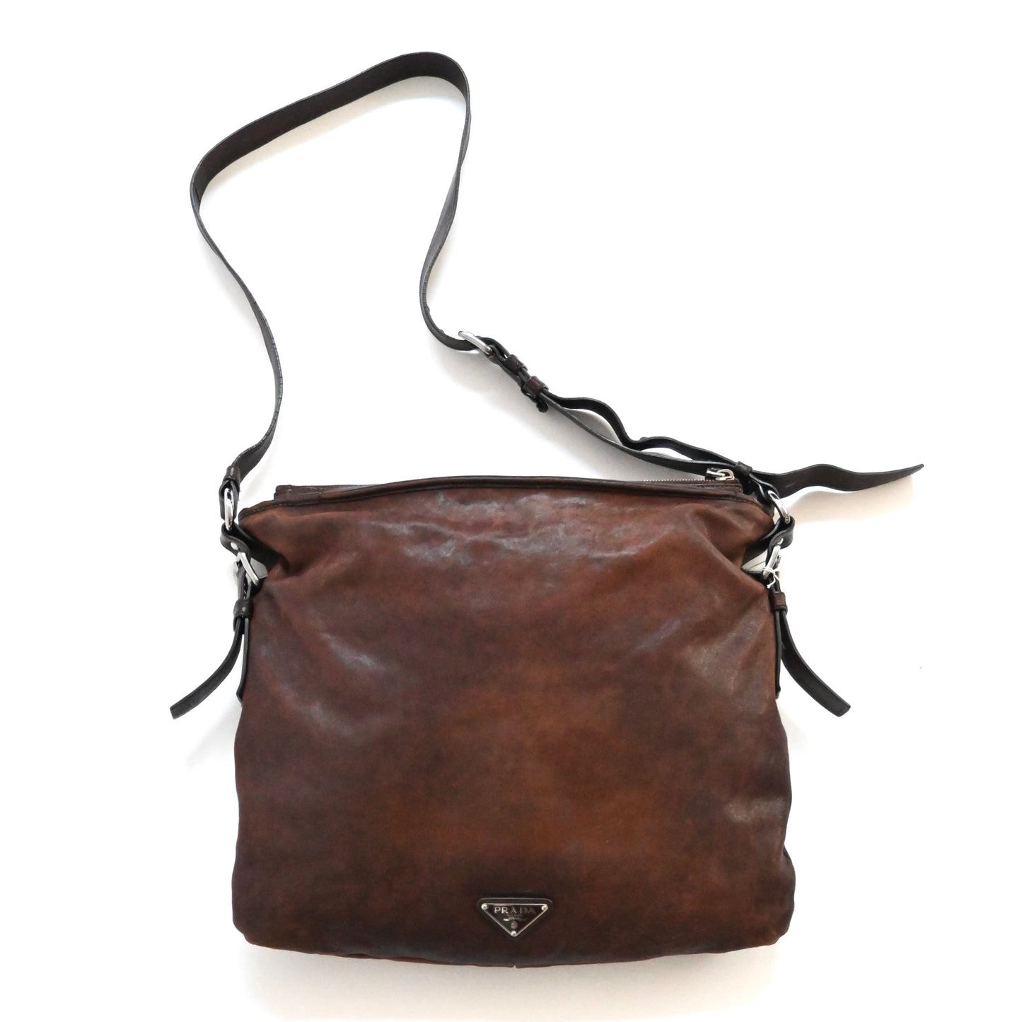 1990s prada cow leather shoulder bag