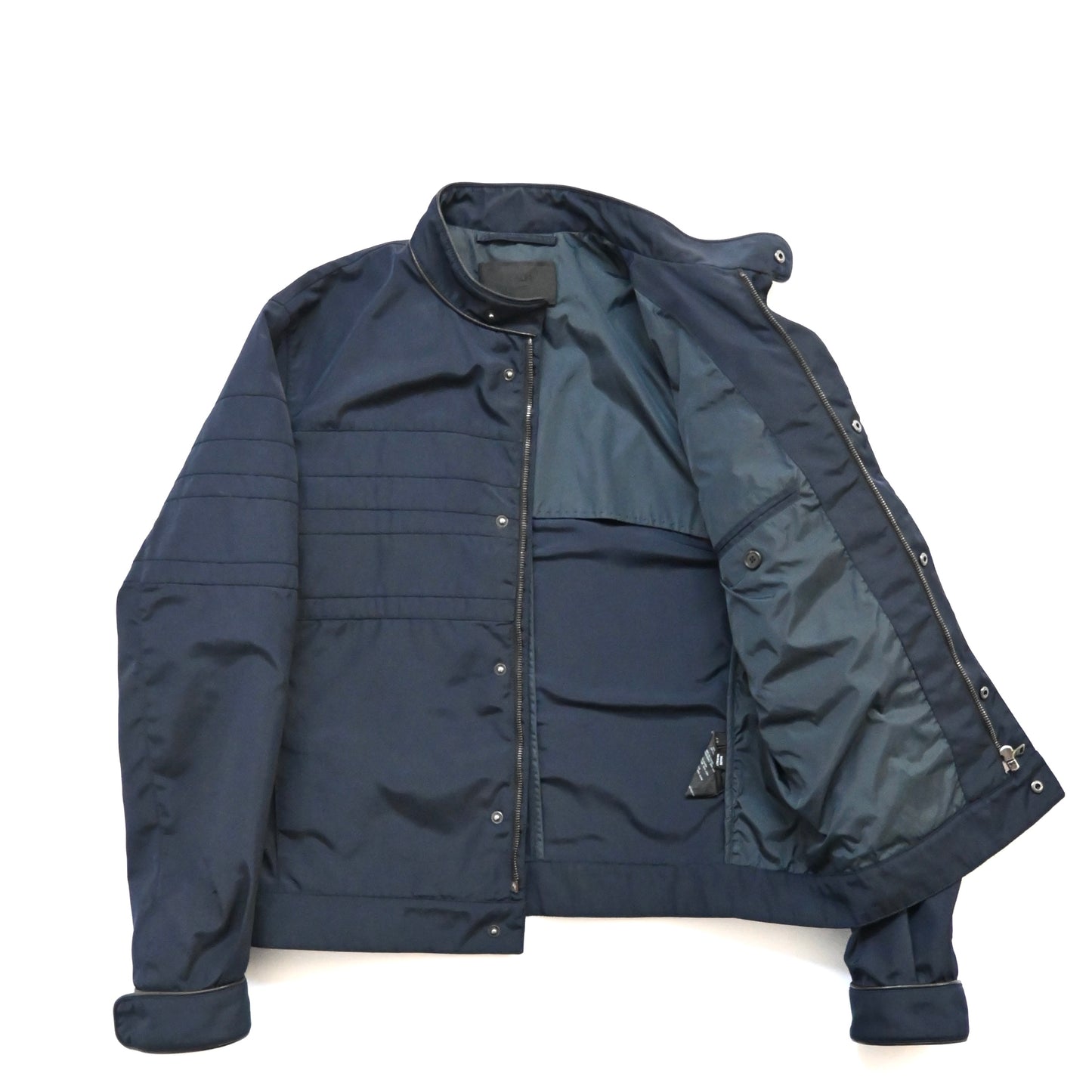 2006aw prada leather piping  nylon blouson 48
