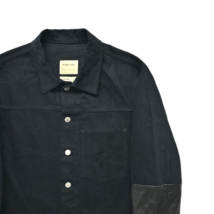 2003ss helmut lang leather sleeve denim jacket 52