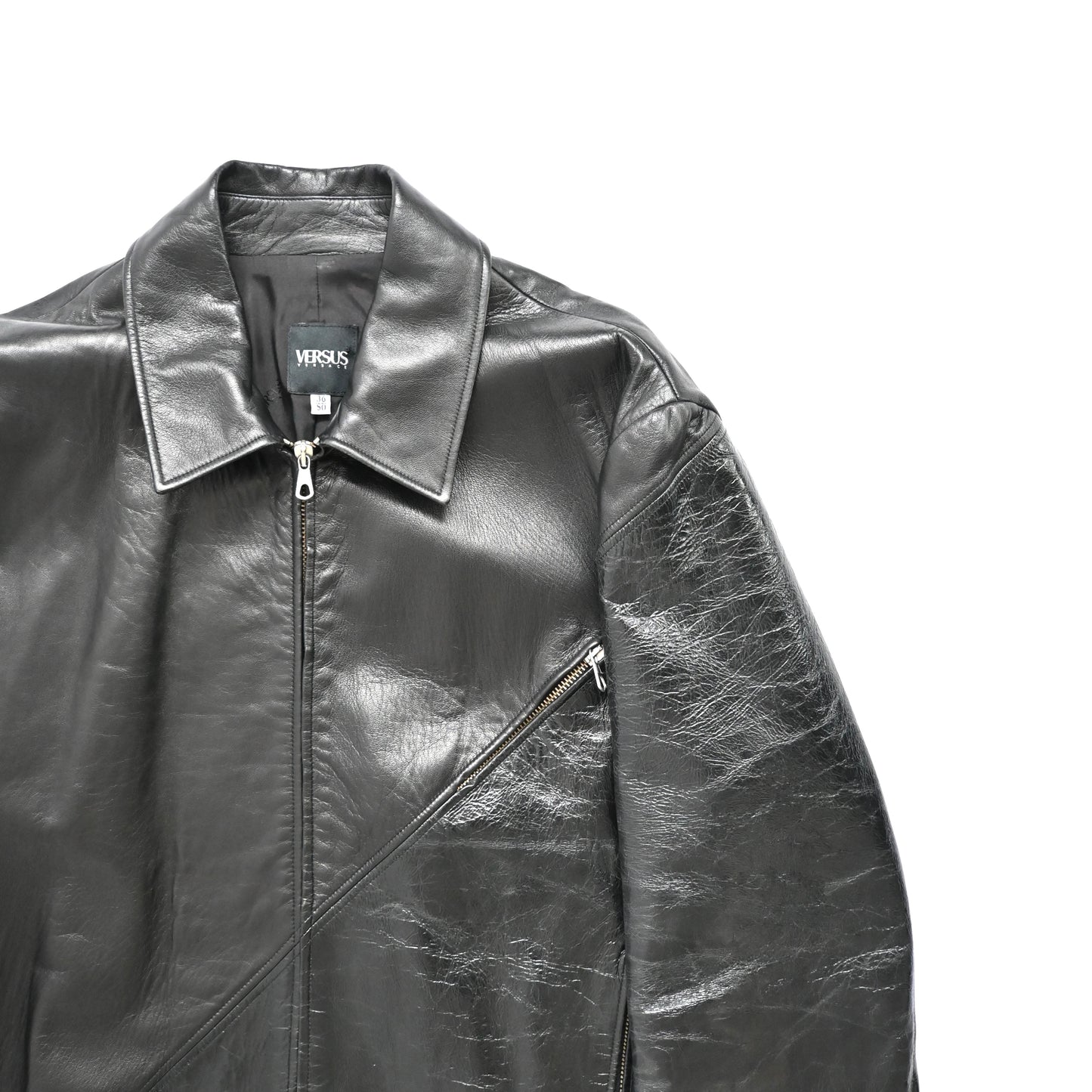 2000s versace pelle leather docking blouson jacket 50