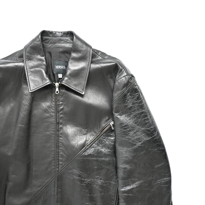 2000s versace pelle leather docking blouson jacket 50
