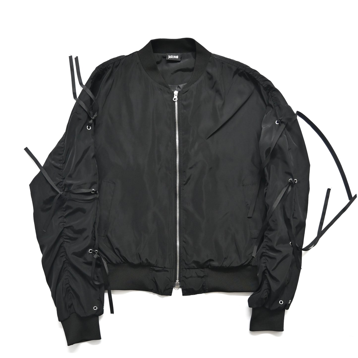 2000s just cavalli polyester ribbon bomber jacket S